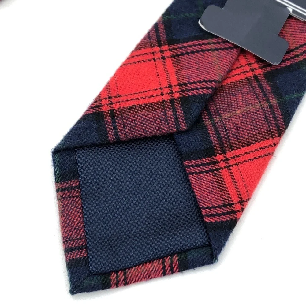 Nautica Men’s Red Blue Plaid 100% Cotton Tie